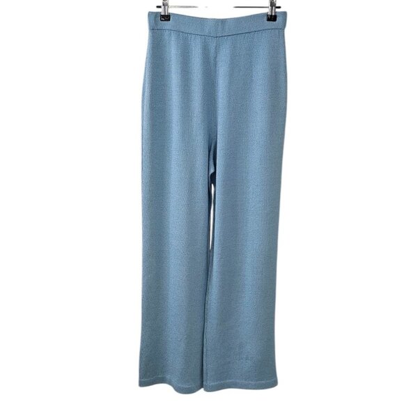St. John Collection Womens Santana Knit Pull On Wide Leg Pants, Blue, Size 4 - Picture 1 of 9